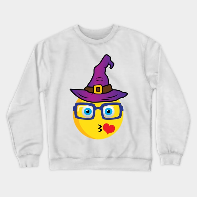 emoticon Witch Halloween' Cute emoticon Witch Halloween Crewneck Sweatshirt by ourwackyhome